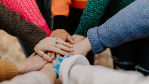 all hands in teamwork