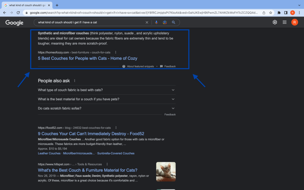 google featured snippet