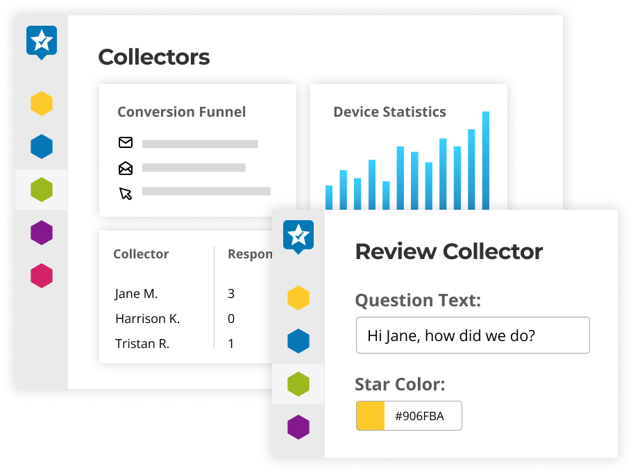 review collector dash review collection dashboard with statistics