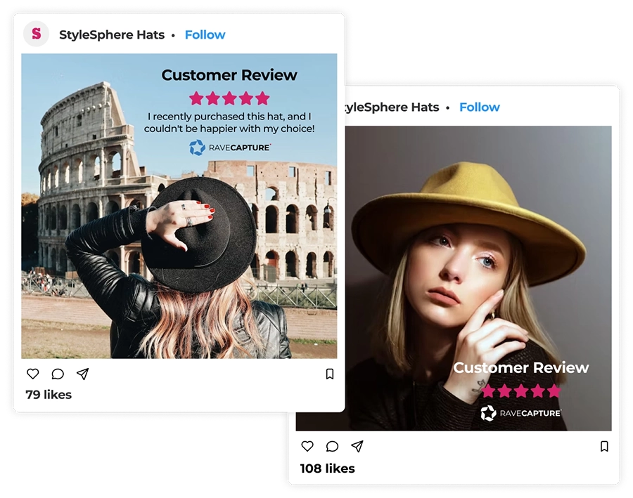 Instagram customization share customer reviews on social media